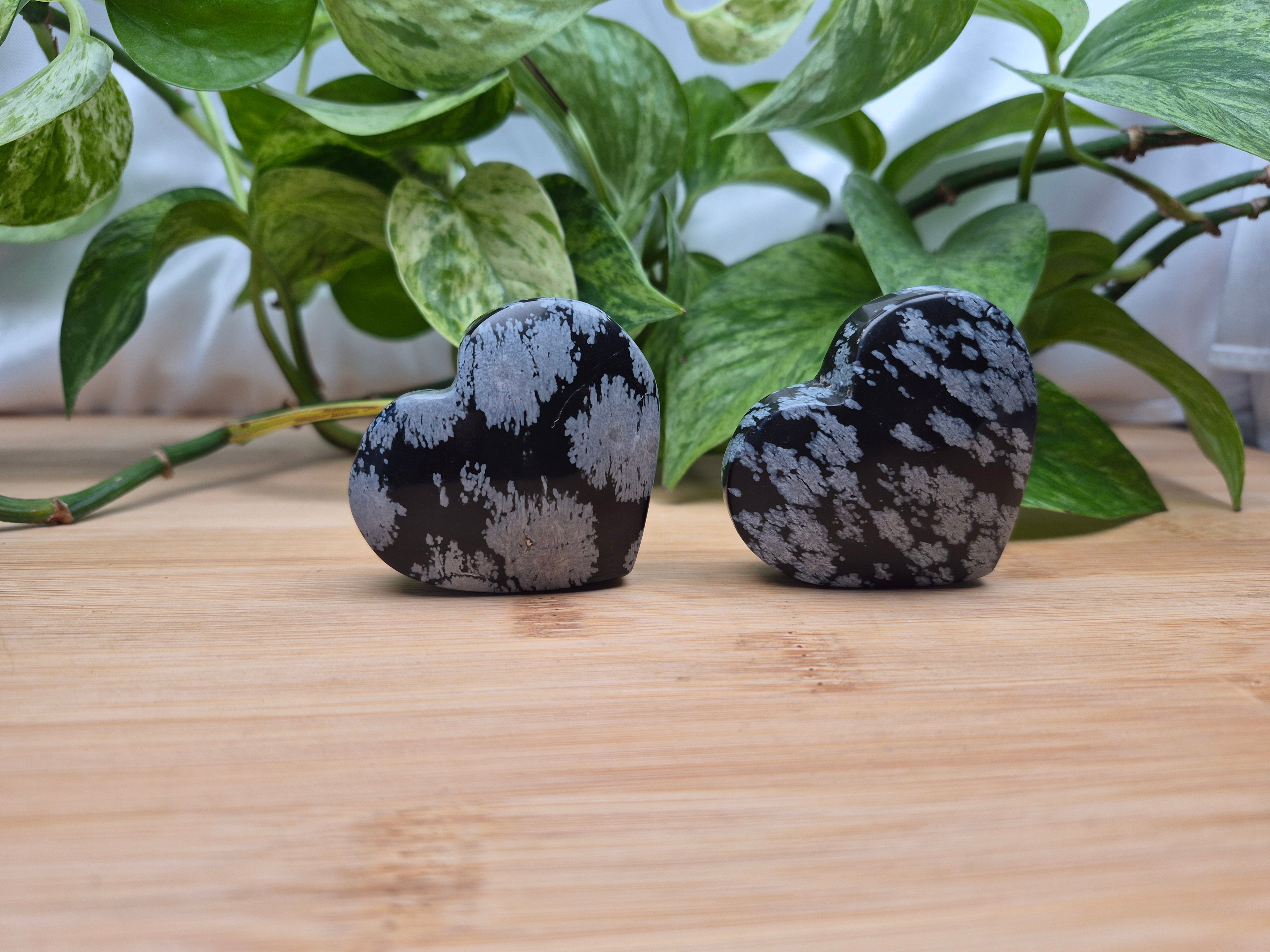 SNOWFLAKE OBSIDIAN HEART