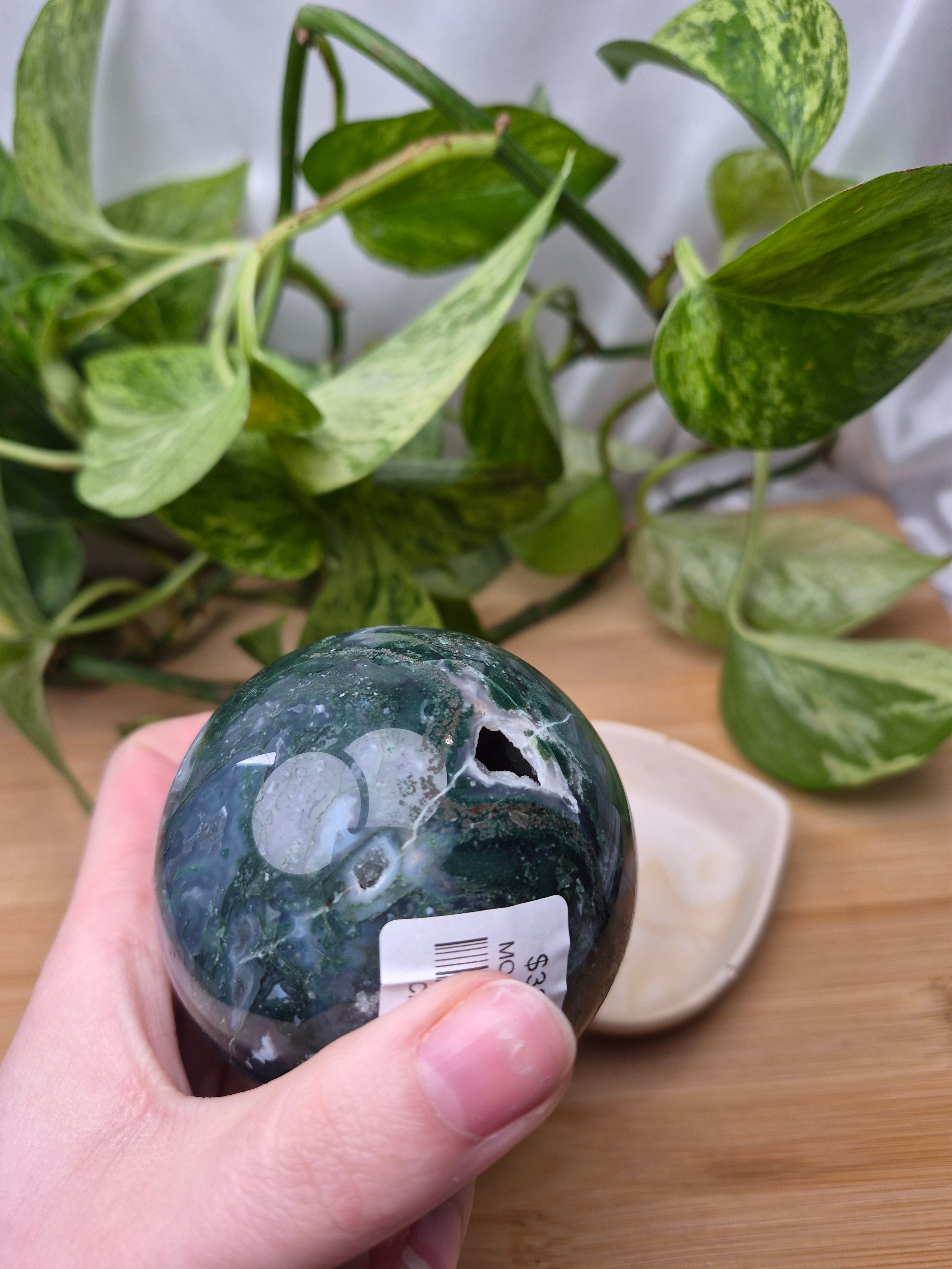 MOSS AGATE SPHERE
