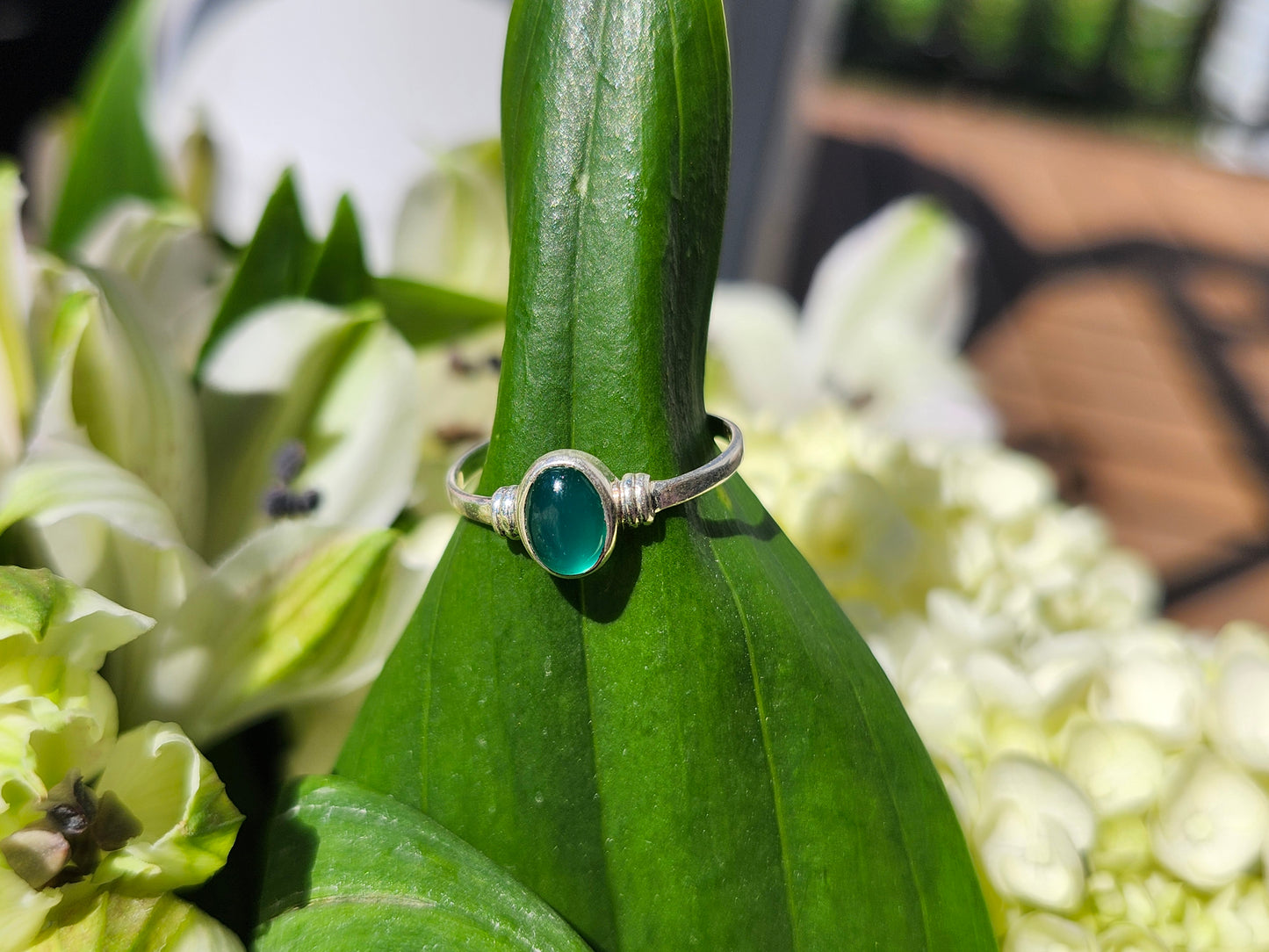 S7.5 GREEN ONYX .925 STERLING SILVER