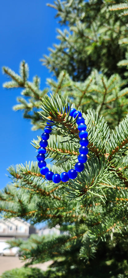 8mm DARK BLUE CAT'S EYE BRACELET