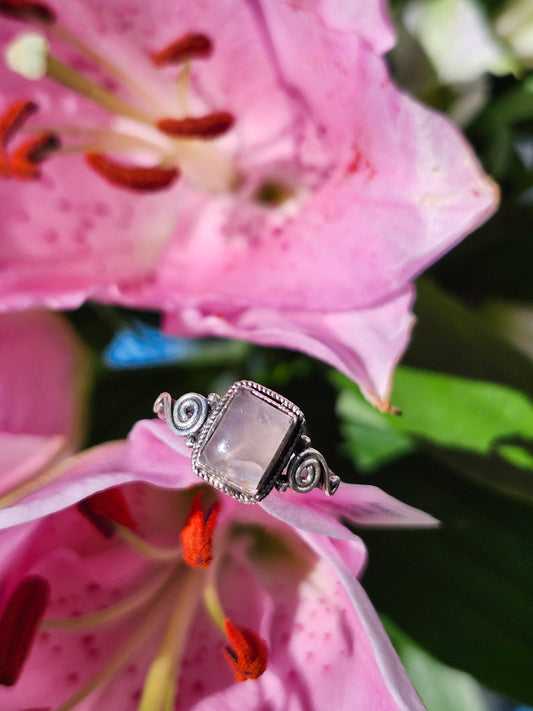 S7.5 ROSE QUARTZ .925 STERLING SILVER