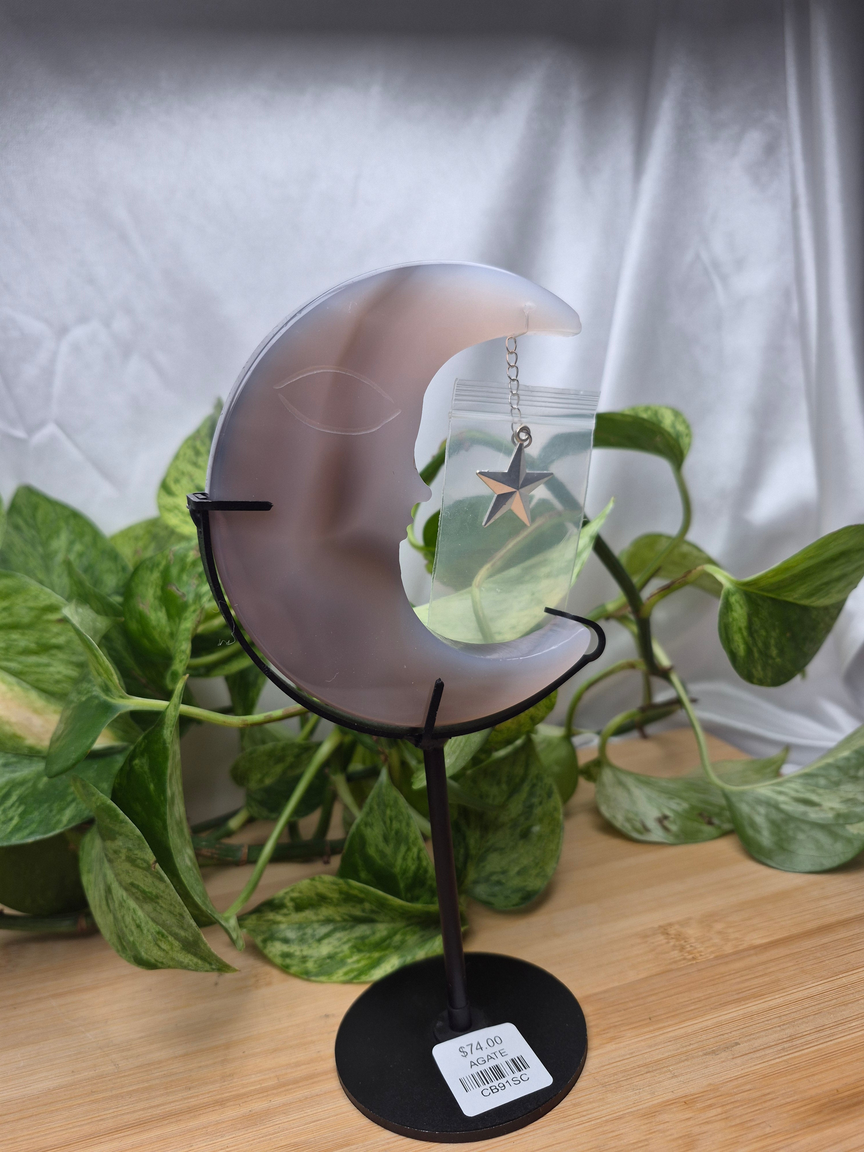 AGATE MOON WITH STAND