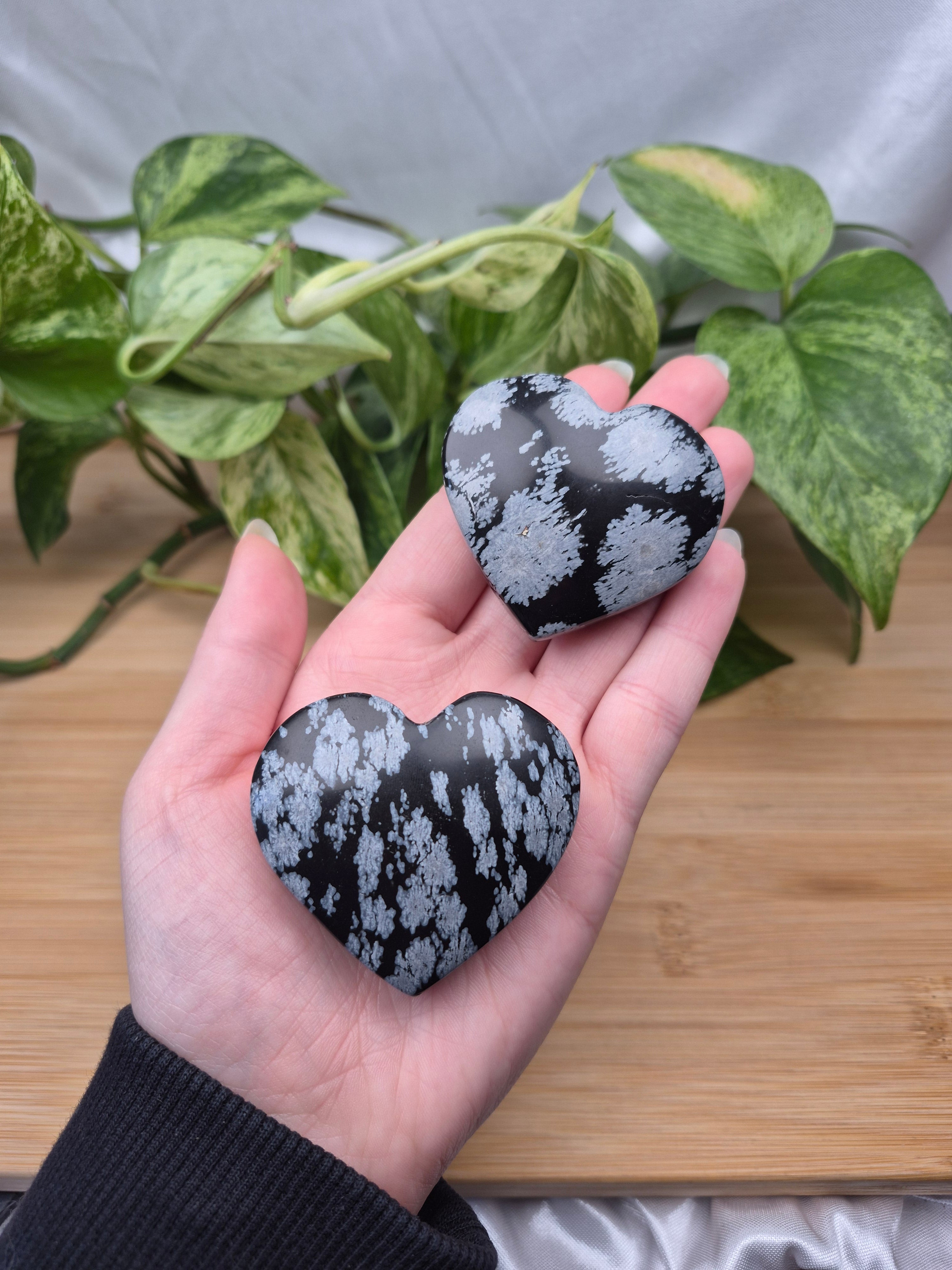 SNOWFLAKE OBSIDIAN HEART