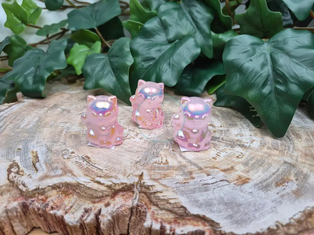 ROSE QUARTZ AURA LUCKY CAT