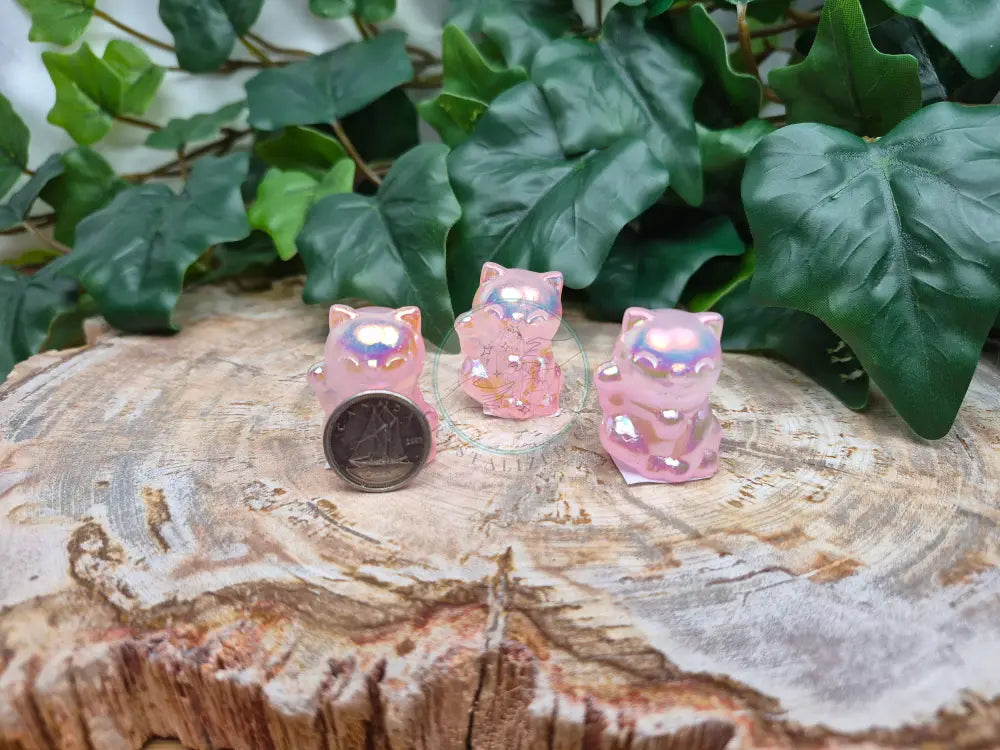 ROSE QUARTZ AURA LUCKY CAT