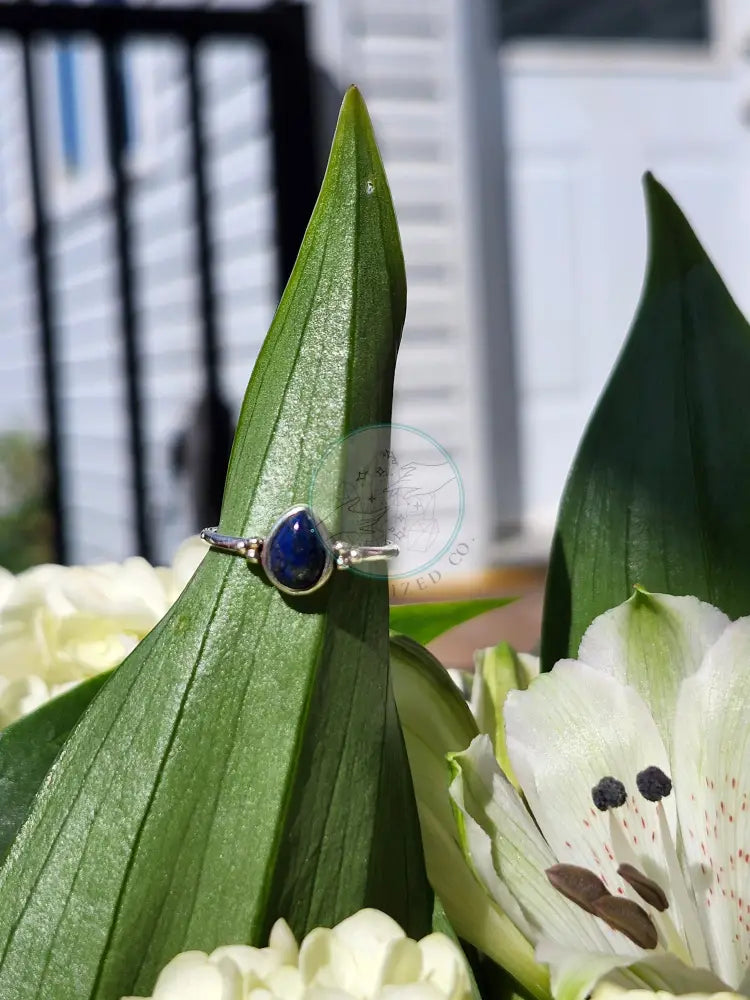 S5 LAPIS LAZULI RING.925 STERLING SILVER