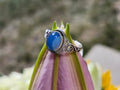 S6.25 BLUE CHALCEDONY RING.925 STERLING SILVER