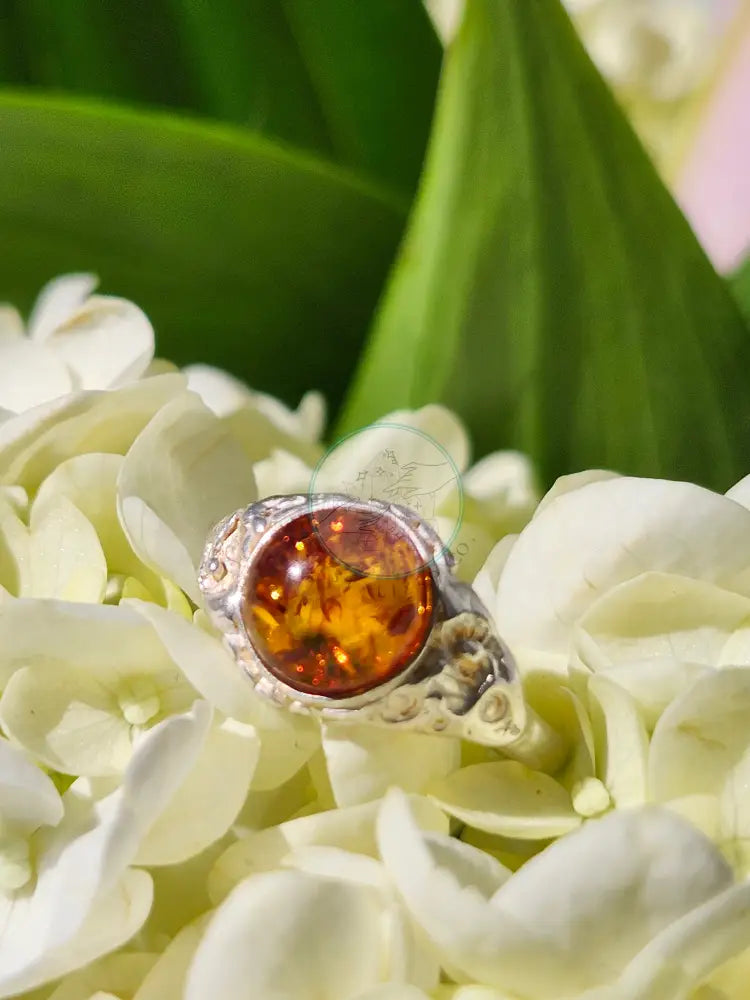 S6.5 AMBER.925 STERLING SILVER