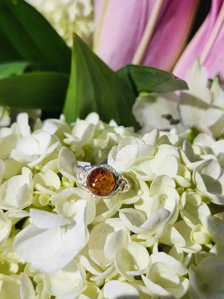 S6.5 AMBER.925 STERLING SILVER