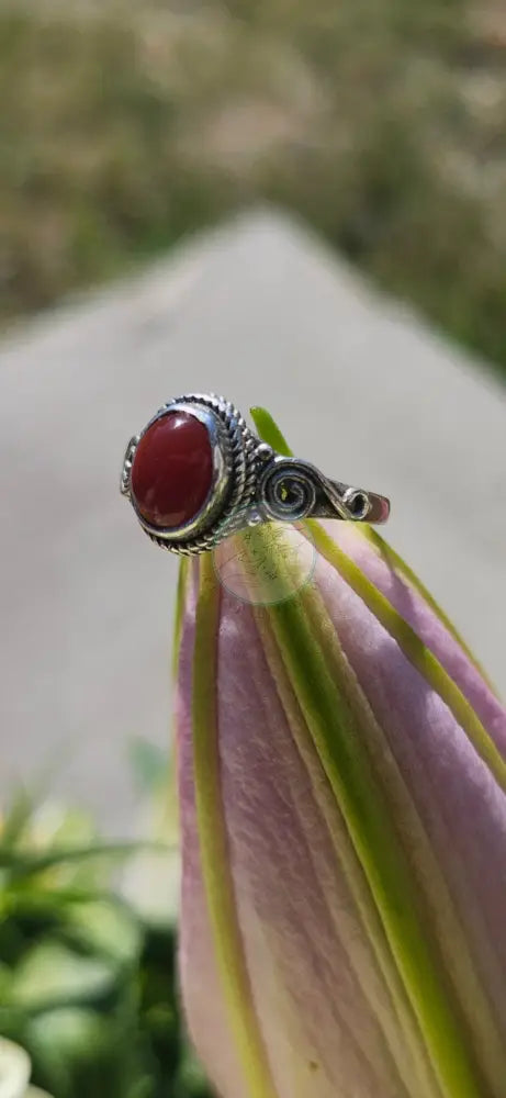 S7.25 CARNELIAN RING.925 STERLING SILVER
