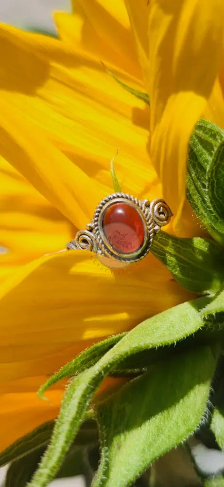 S7.25 CARNELIAN RING.925 STERLING SILVER