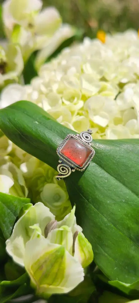 S7.5 CARNELIAN RING.925 STERLING SILVER