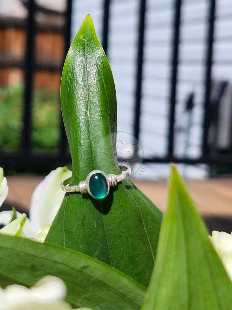 S7.5 GREEN ONYX.925 STERLING SILVER