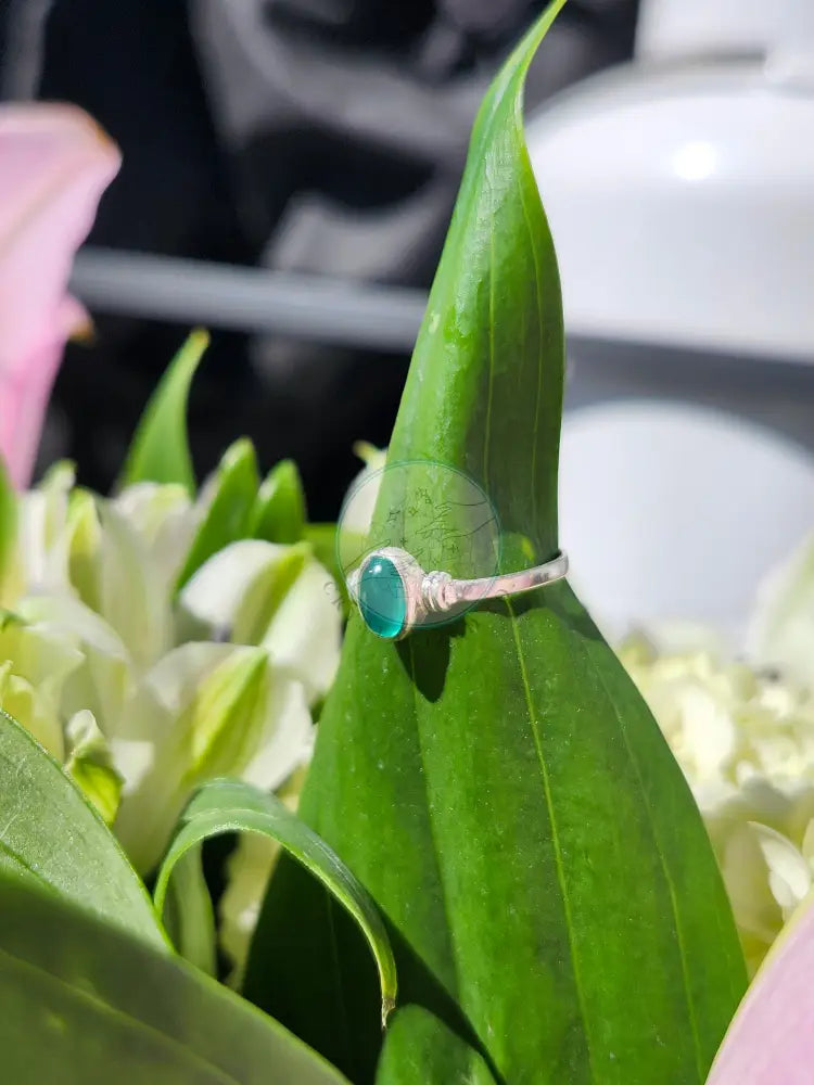 S7.5 GREEN ONYX.925 STERLING SILVER