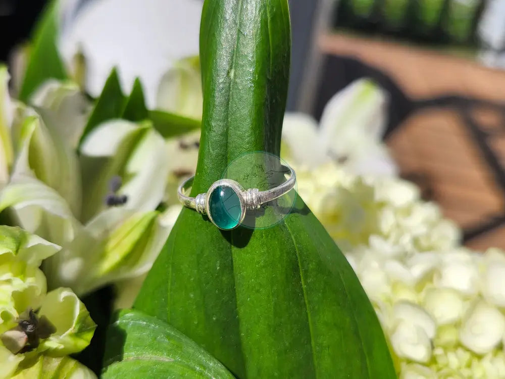 S7.5 GREEN ONYX.925 STERLING SILVER