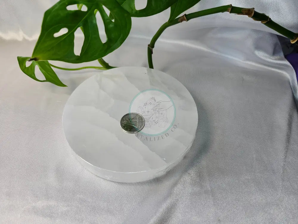 SELENITE ROUND PLATE