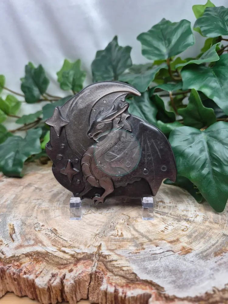 SILVER SHEEN OBSIDIAN DRAGON PLATE