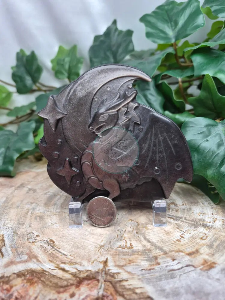 SILVER SHEEN OBSIDIAN DRAGON PLATE