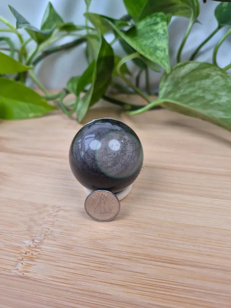 SILVER SHEEN OBSIDIAN SPHERE