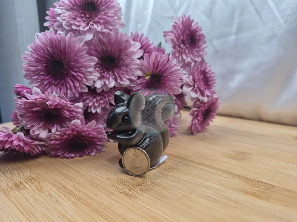 SILVER SHEEN OBSIDIAN SQUIRREL