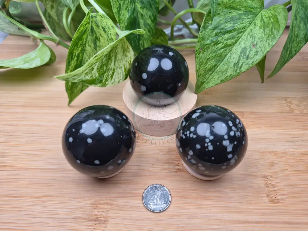 SNOWFLAKE OBSIDIAN SPHERE