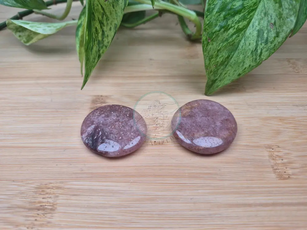 STRAWBERRY QUARTZ FLAT STONE