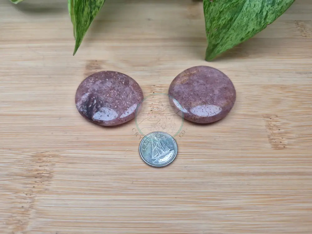 STRAWBERRY QUARTZ FLAT STONE