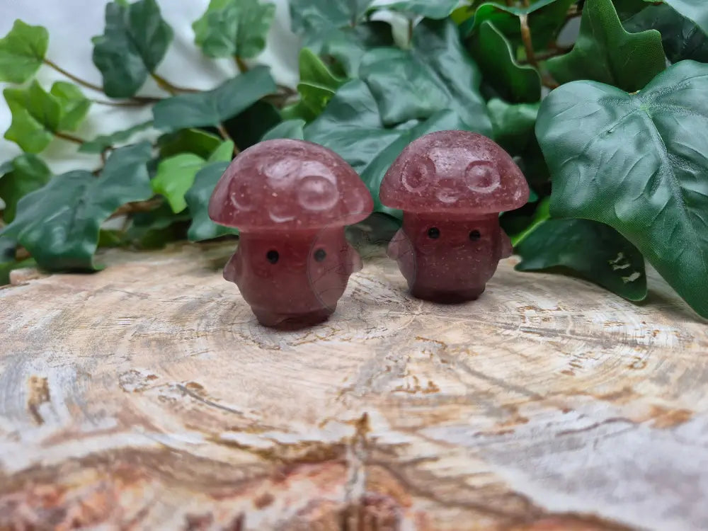 STRAWBERRY QUARTZ MUSHROOM MAN