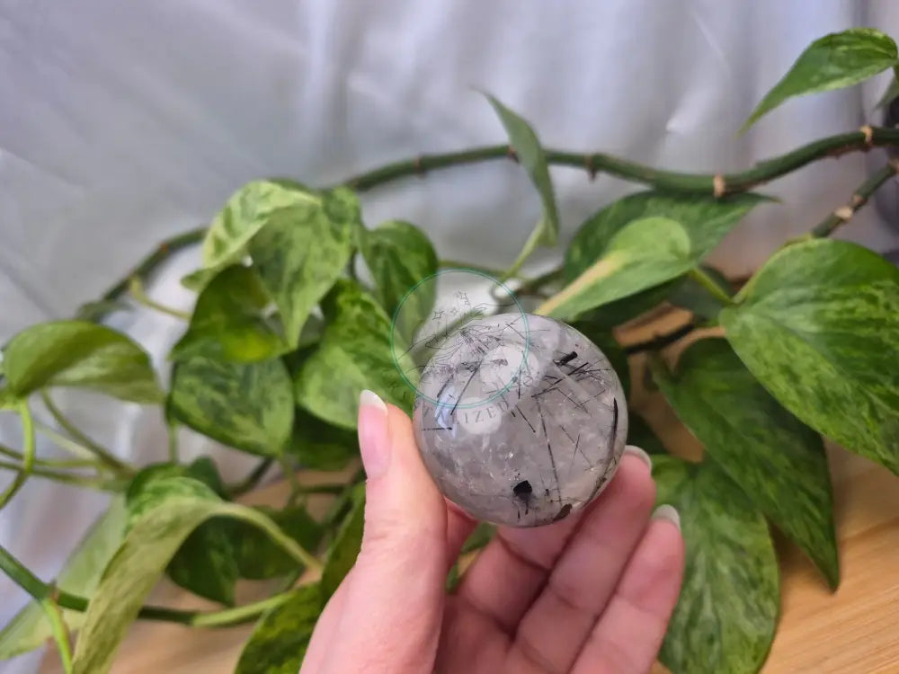 TOURMALATED QUARTZ SPHERE