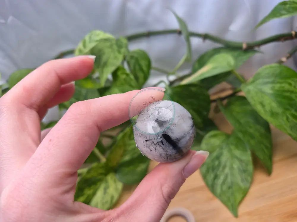 TOURMALATED QUARTZ SPHERE