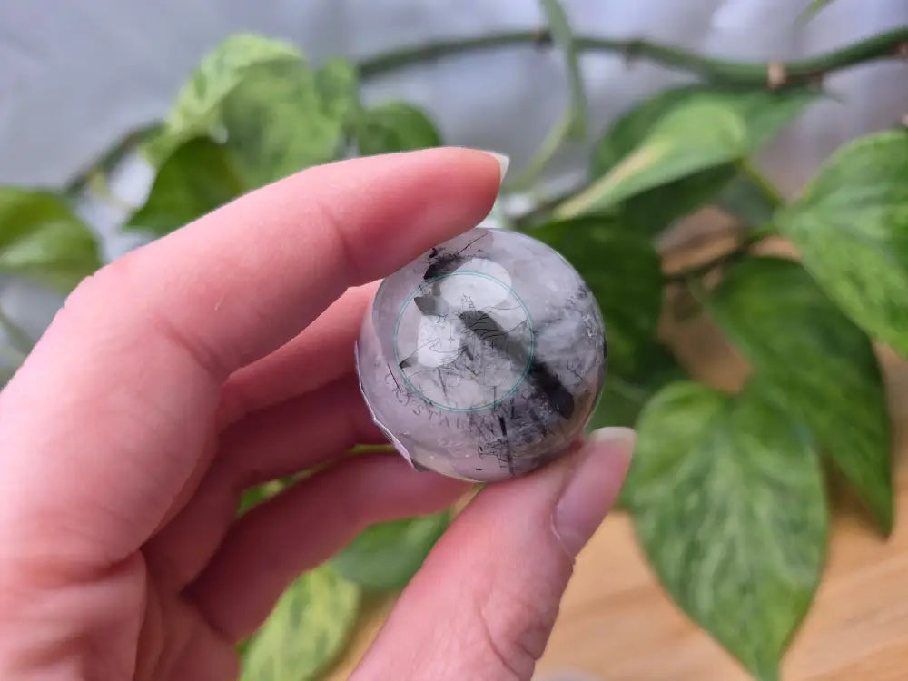 TOURMALATED QUARTZ SPHERE