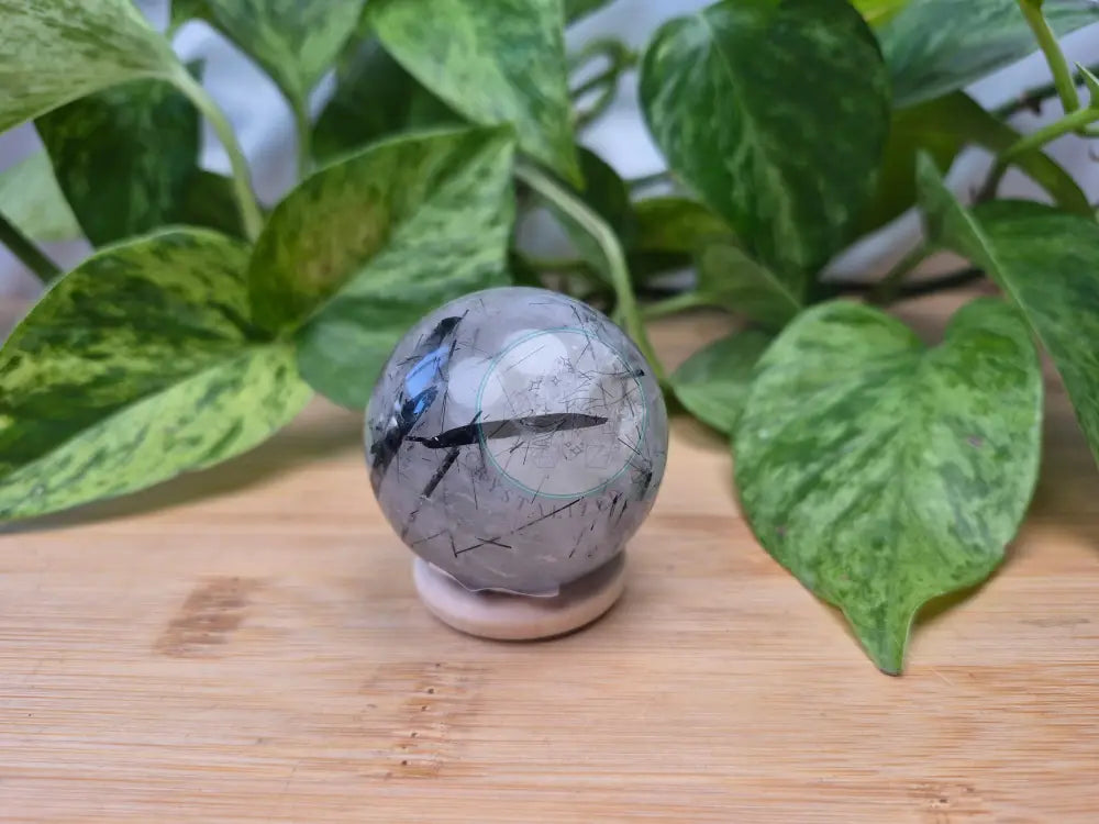 TOURMALATED QUARTZ SPHERE