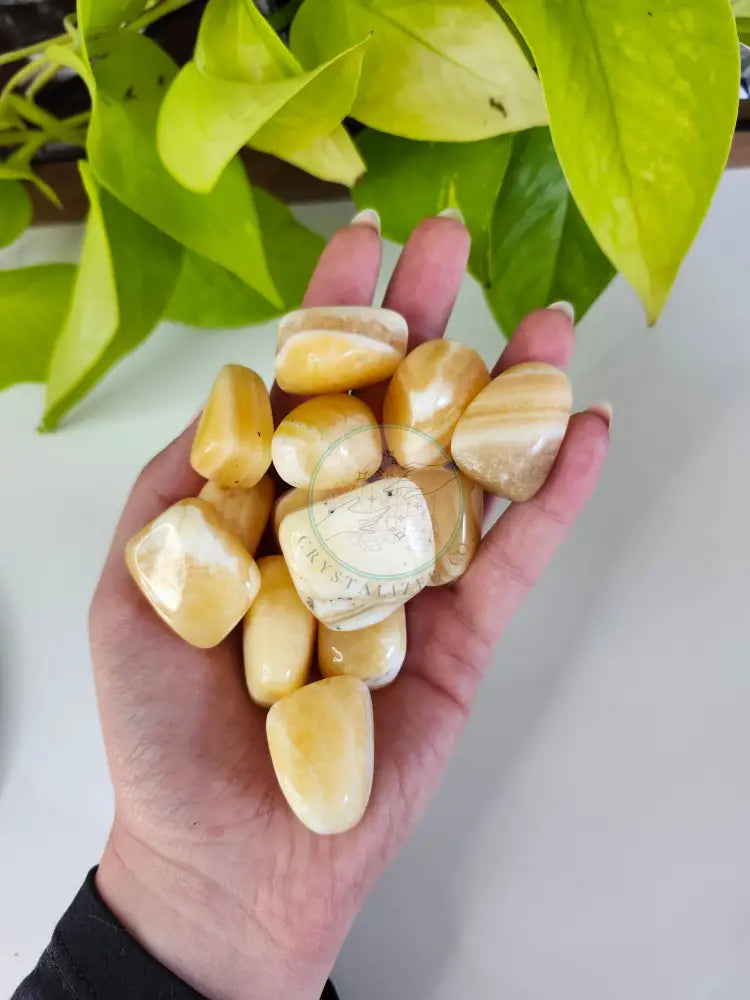 YELLOW CALCITE TUMBLED STONE - TUMBLED STONES
